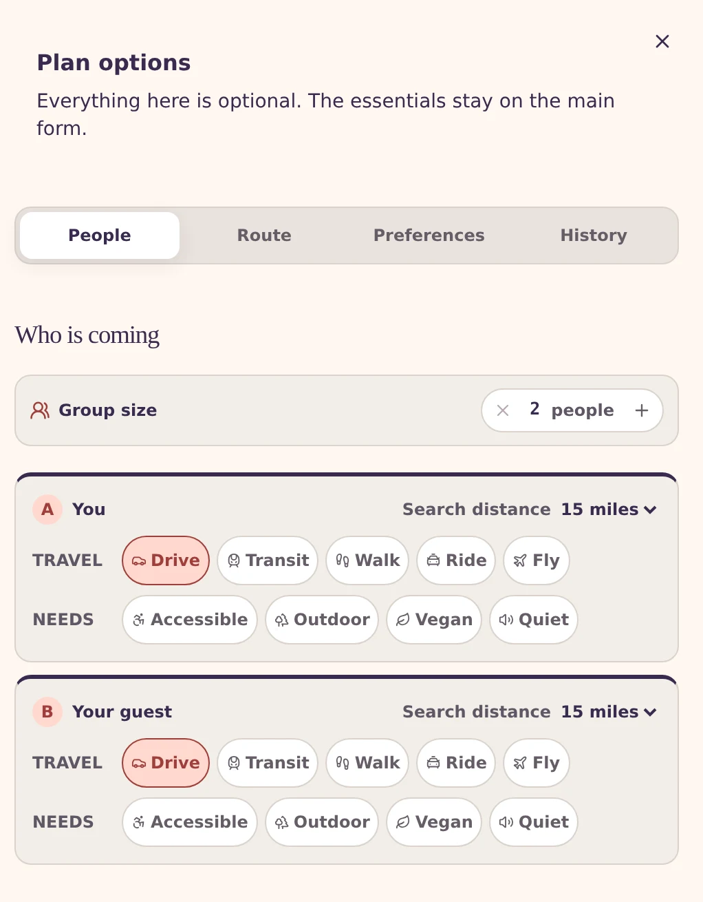 The People tab.