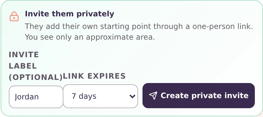 Creating a private invitation.