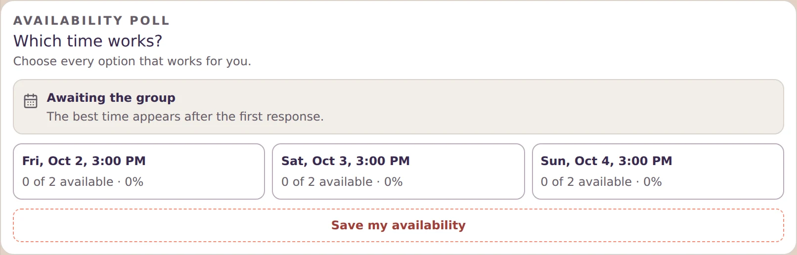 The availability poll.